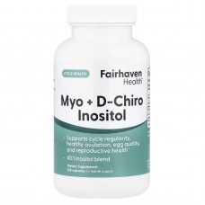 Fairhaven Health, мио-инозитол и D-хиро-инозитол, 120 капсул